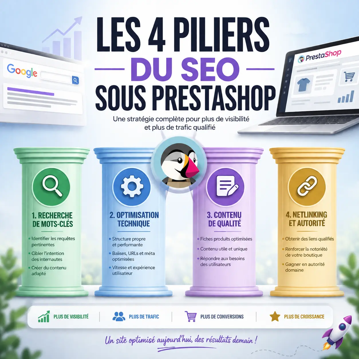 les 4 piliers du seo Prestashop