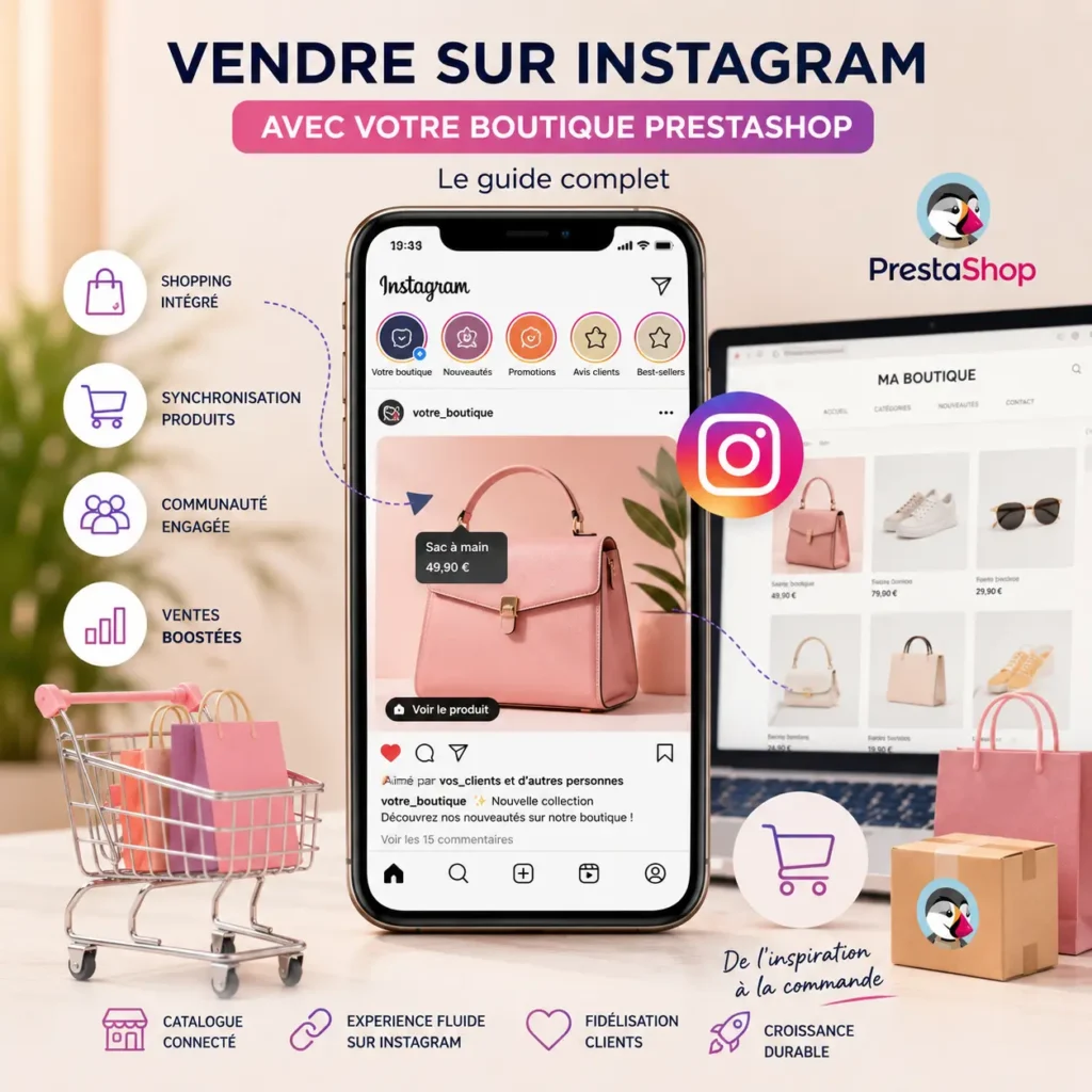 vendre sur instagram avec Prestashop